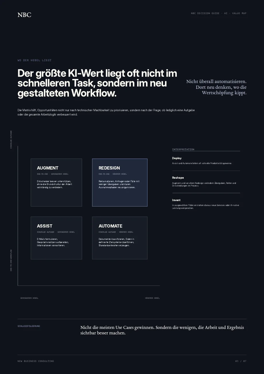 Vorschau aus dem Decision Guide · KI: Autonomiegrad und menschliche Entscheidungsgrenze konkret festlegen